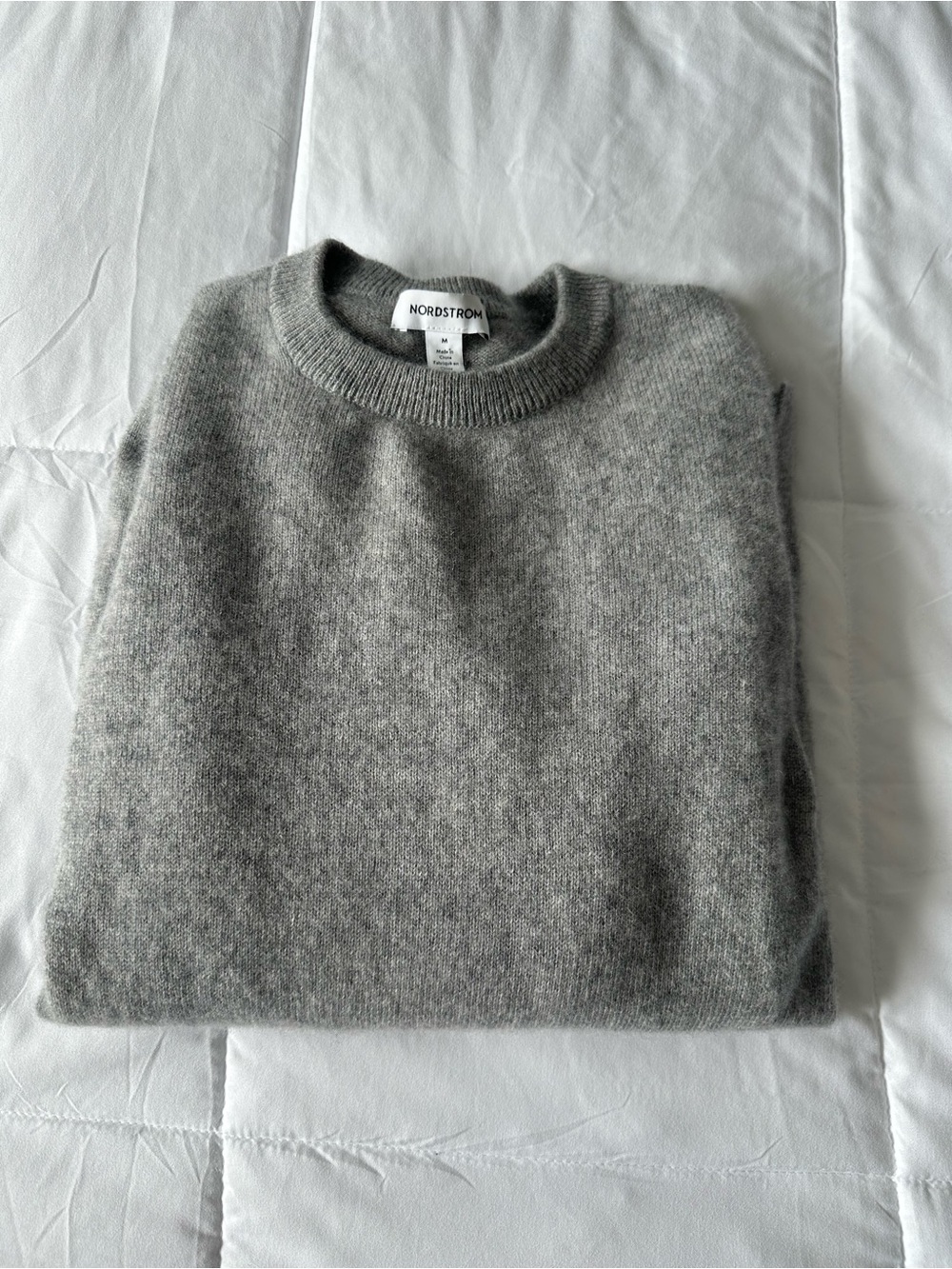 100% Cashmere Grey Women’s Crewneck Sweater Nordstrom